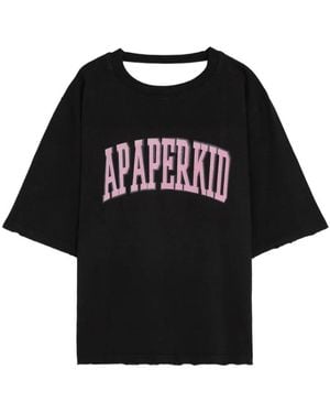 A PAPER KID Cutout T-Shirt - Black