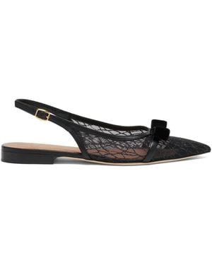 Malone Souliers Jama Slingback Flat Court Shoes - Black