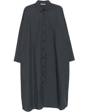 Dusan Long-Sleeve Button-Down Midi Dress - Blue