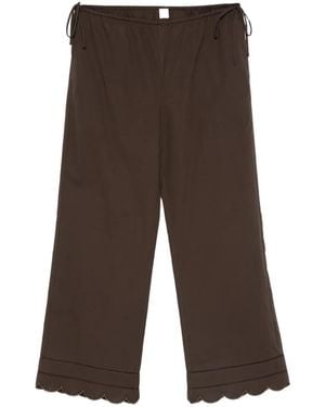 THE GARMENT Kirsten Tie-Waist Scalloped Trousers - Brown