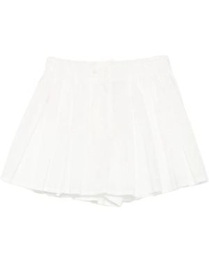 Jucca Pleated Elasticated-Waist Shorts - White