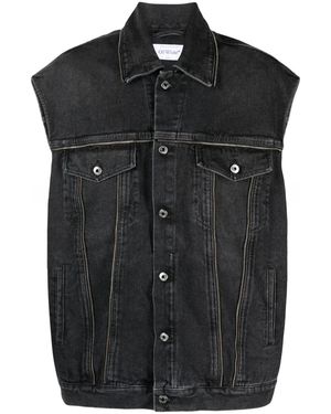 Off-White c/o Virgil Abloh Zip-Embellished Denim Gilet - Black