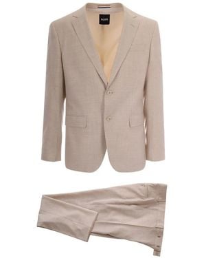 BOSS Button-Fastening Suit - Natural
