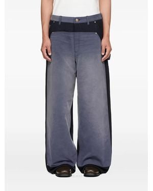 KHOKI Pantaloni Con Inserti Gessati - Blu