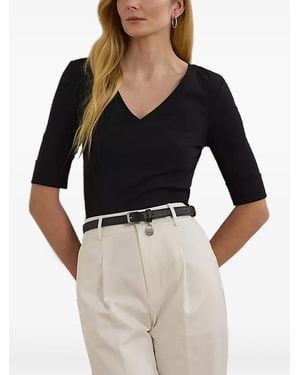 Ralph Lauren T-Shirt Con Scollo A V - Nero