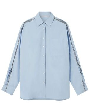 Stella McCartney Chain-Trimmed Cotton Shirt - Blue