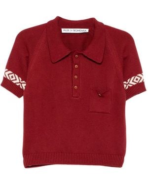 Alix Of Bohemia Cotton Polo Top - Red