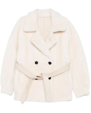 Liska Double-Breasted Belted Coat - Natural