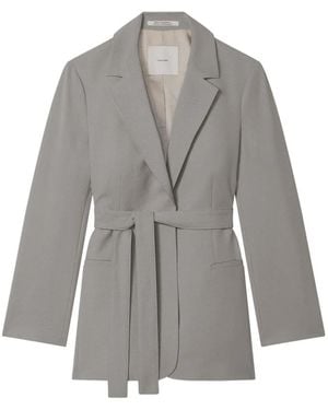 Calvin Klein Belted Notched-Lapels Jacket - Gray