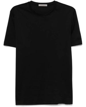 Corneliani Embroidered-Logo T-Shirt - Black