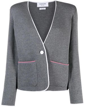 Thom Browne Giacca Senza Colletto - Grigio