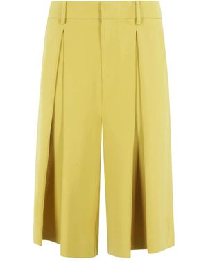 Isabelle Blanche Pleated Shorts - イエロー