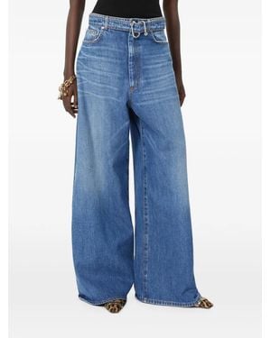 Max Mara Belted Wide-Leg Jeans - Blue