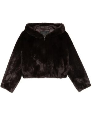 Pinko Faux-Fur Hooded Jacket - Black