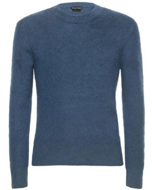 Tom Ford Long-Sleeve Crew-Neck Sweater - Blue