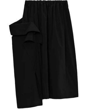 Y's Yohji Yamamoto Elastic-Waist Ruffled Midi Skirt - Black