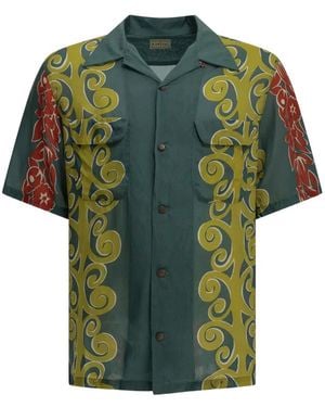 Kapital Kona Tree Floral-Print Camp-Collar Shirt - Green