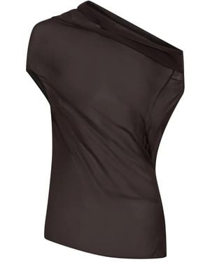 Nicholas Top Asimmetrico Drappeggiato Ryanne - Nero