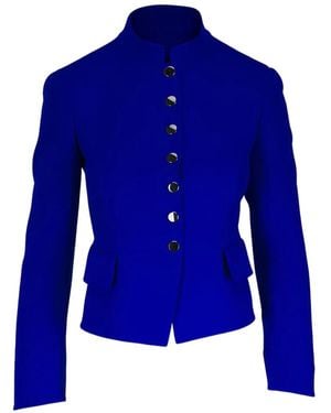 Akris Mandarin-Collar Jacket - Blue