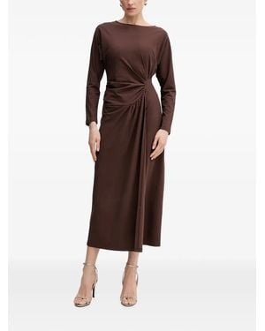 Pedro Del Hierro Madrid Gerafftes Maxikleid - Braun