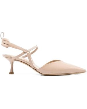 Fendi Pointed-Toe Slingback Pumps - Natural