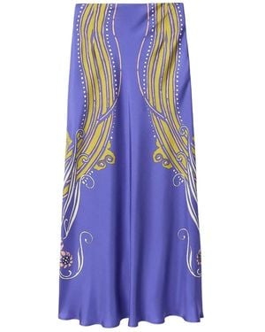 La DoubleJ Maxirock Mit Blumenmuster - Blau