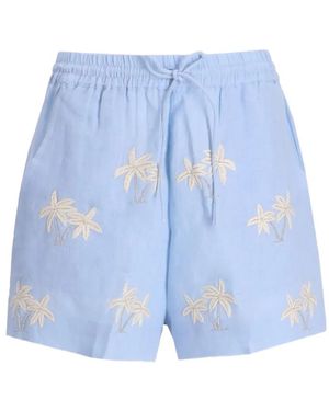 BENARAS BY CITRUS Palm Tree-Pattern Shorts - Blue
