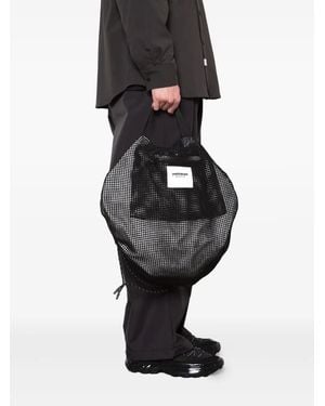 Yoshio Kubo Mesh-Schultertasche Mit Kordelzug - Schwarz