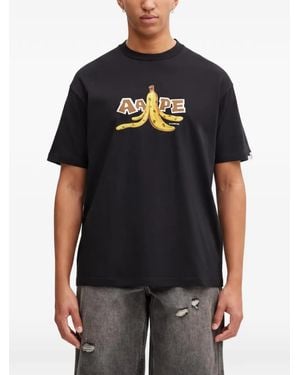 Aape By A Bathing Ape Banana-Print T-Shirt - Black