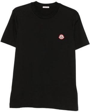 Moncler Logo Cotton T-Shirt - Black