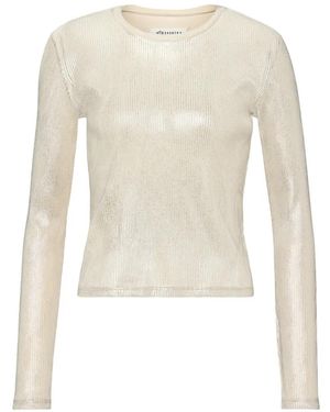 Maison Margiela Foiled Ribbed Top - White