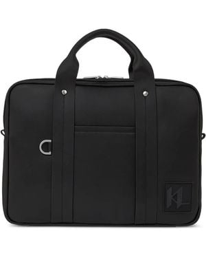 KARL LAGERFELD Logo-Patch Briefcase - Black