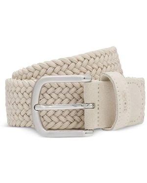 BOSS Woven Pin-Buckle Belt - White
