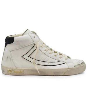 HTC Vipers Distressed High-Top Trainers - White