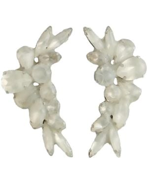 Maison Margiela Engraved-Logo Earrings - Metallic