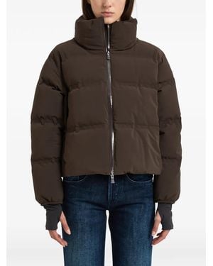 Herno Quilted Funnel-Neck Puffer Jacket - Brown