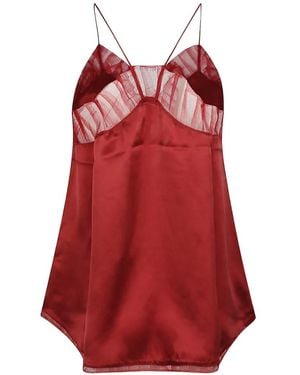IRO Tulle-Trim Satin Camisole Top - Red