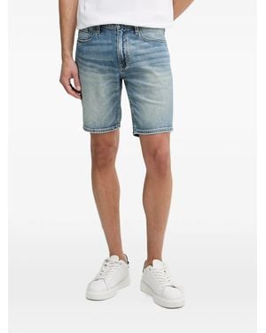 Guess Logo-Patch Denim Shorts - Blue