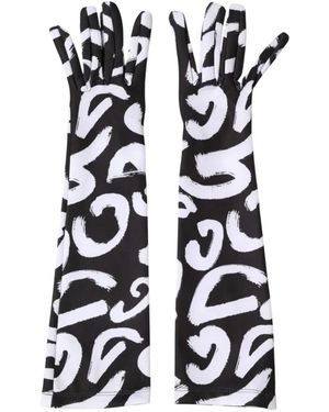 Dolce & Gabbana Dg Logo Elbow-Length Gloves - White