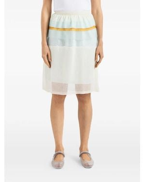Bielo Stripe-Detail Midi Skirt - Blue