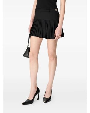 Marine Serre Pleated Twill Mini Skirt - Black