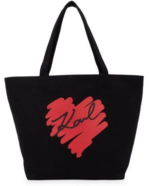 KARL LAGERFELD K/Heart Reversible Tote Bag - Red