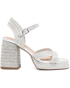 Exe' Havana Jeans-Sandalen Mit Plateausohle - Weiß