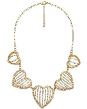 Rosantica Crystal-Embellished Heart-Motif Necklace - Metallic