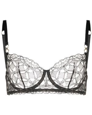 Bordelle Alta Embroidered Balconette Bra - Metallic