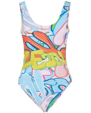 Philipp Plein Badpak Met Graffiti-Print - Blauw