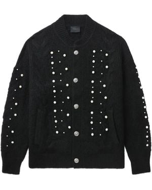A Bathing Ape Embellished Cable-Knit Cardigan - Black