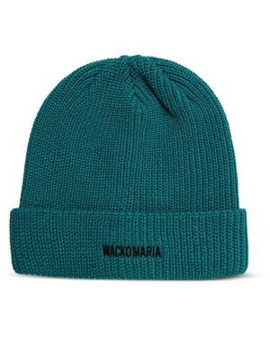 Wacko Maria Logo-Embroidered Ribbed Beanie Hat - Green