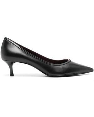 Tory Burch Elegant Double T Buckle Court Shoes - Black