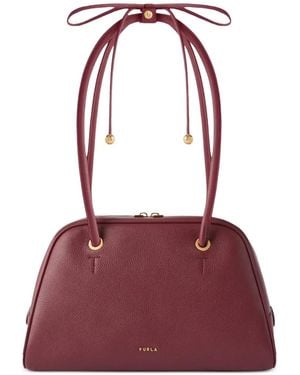Furla Dome Pebbled Leather Tote Bag - Purple